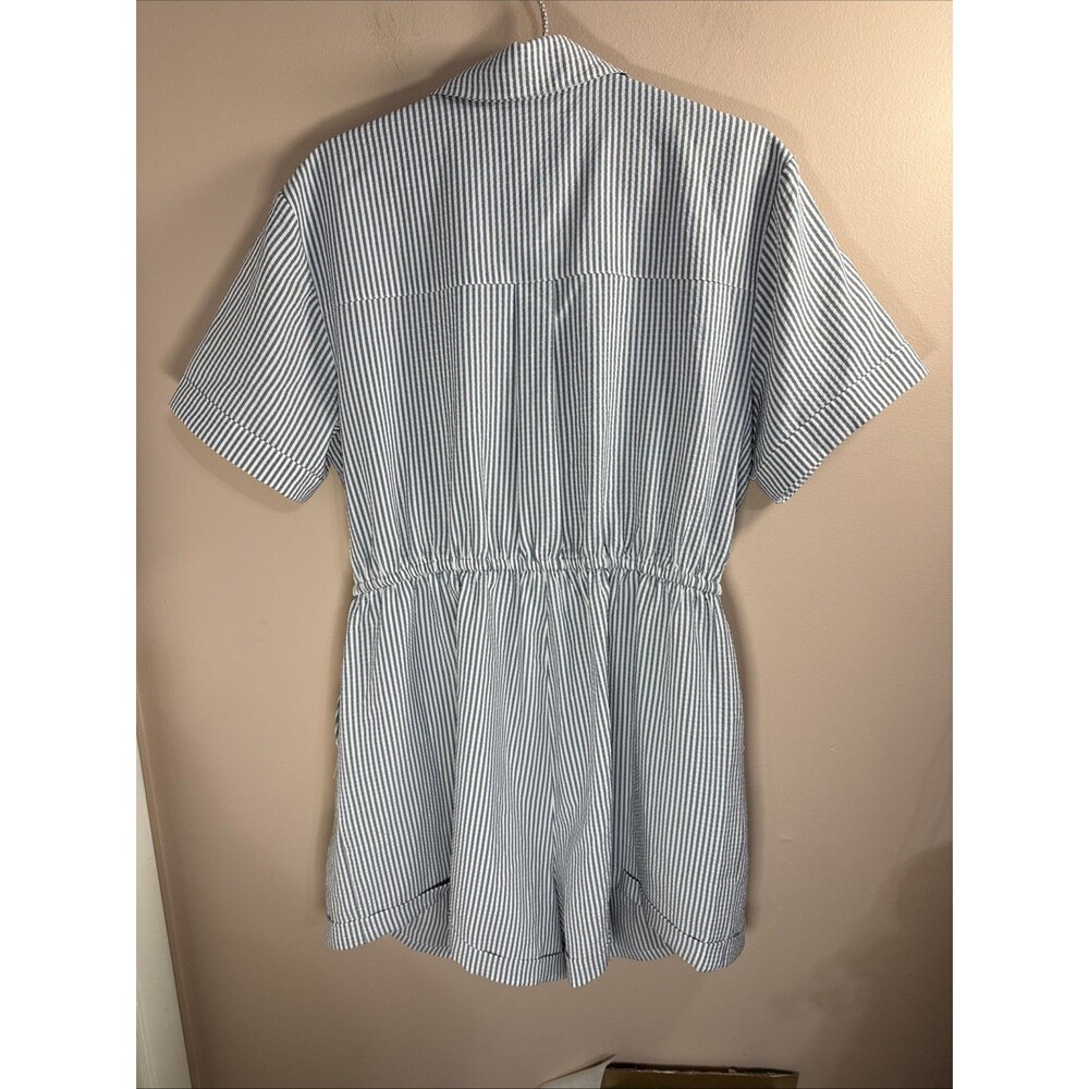 Torrid A-Line Mini Romper Size M/L 10 Button Striped Pockets Brand New Tags - Picture 6 of 11